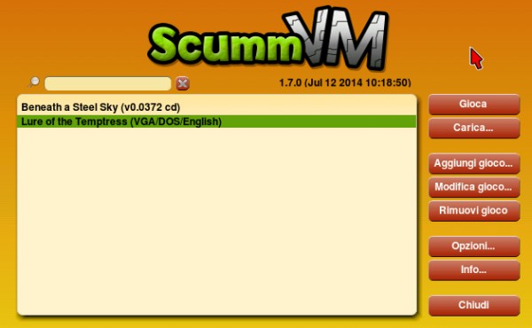 ScummVM interface